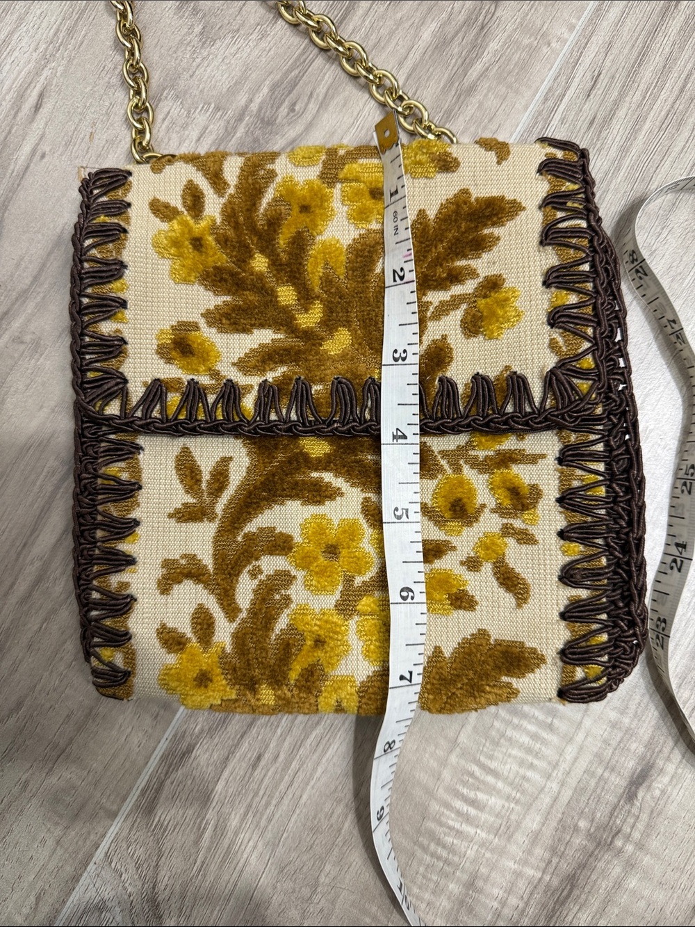 Vintage 60s Italian Floral Tapestry shoulder purse - Picture 8 of 8